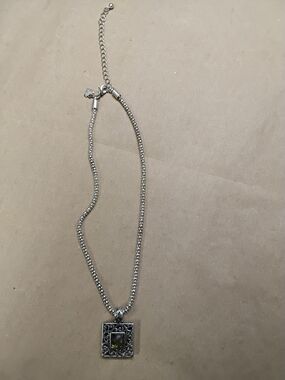 Vintage Cookie Lee Necklace With Ornament Square Pendant From 1980's 15" Long